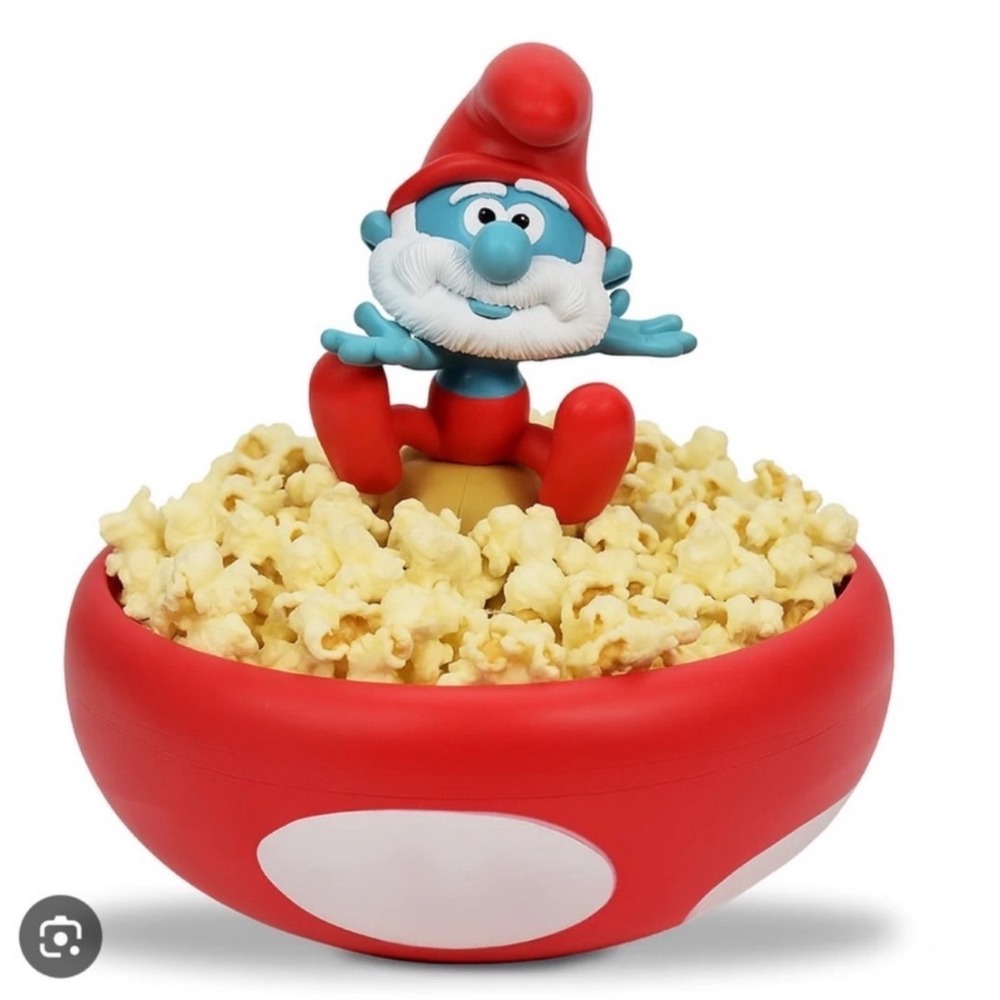 Papa Smurf Mushroom Popcorn Bowl Collectible Red White (2 of 2)